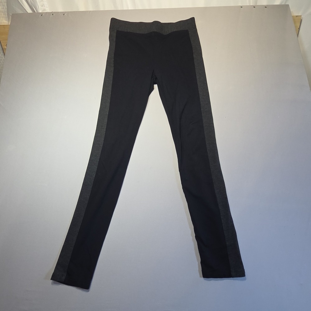 NYDJ Womens Size 4 Pull On Leggings Black Gray Side Stripe Ponte Knit Pants